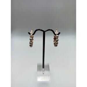 Faux Pearl Hoop Earrings Gold Tone Alloy Fashion Jewelry Small Hoops New